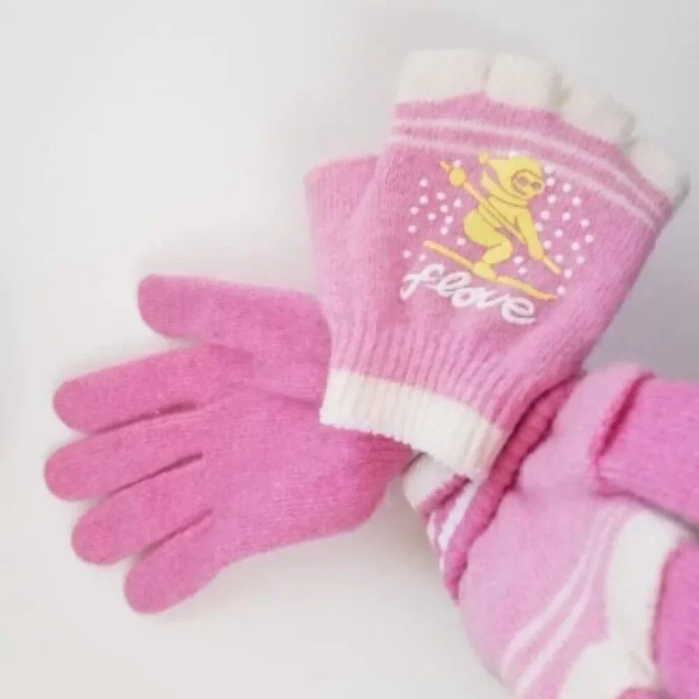 Set of 3 NEW Multicolor Double Layered 2 in 1 Wool Blend Cozy Warm Gloves Medium